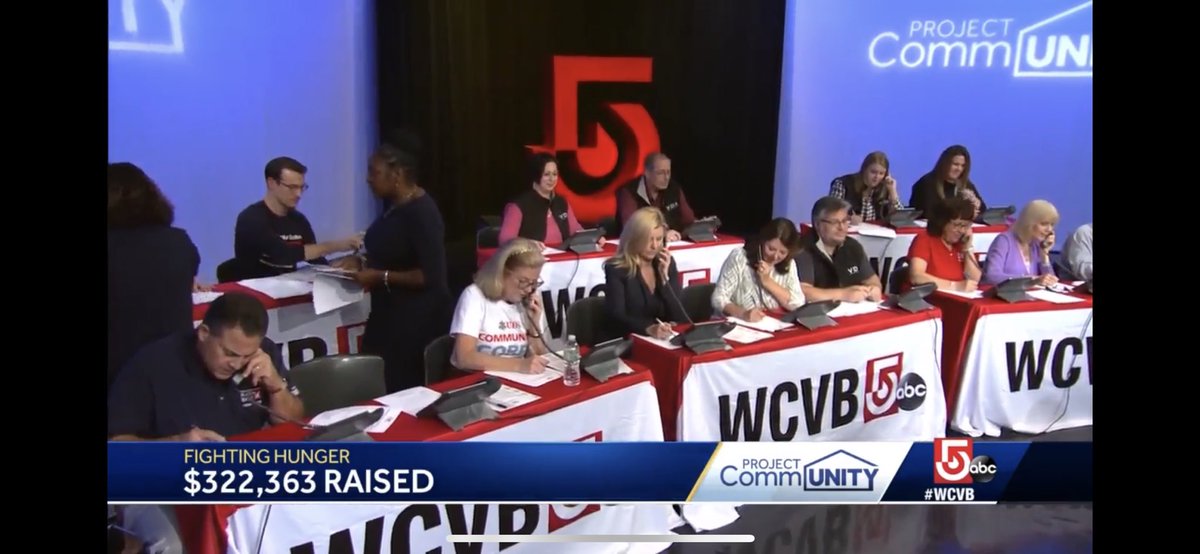 russnelligan's tweet image. Fantastic day raising more than $322k for the @Gr8BosFoodBank. Thanks to all who contributed time and money to our #ProjectCommUNITY event! You can still donate at the #WCVB app.