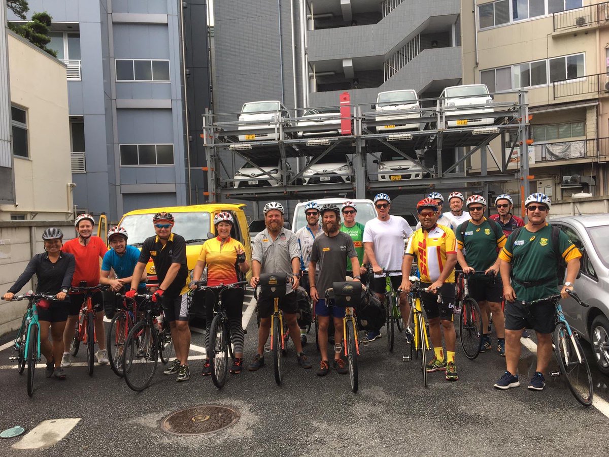 The final day of #RacetoRWC!

🗓️ 231 Days
🗺️ 20,000+km
📍 27 Countries
🚵‍♂️ 2 Incredible Adventurers
🙌 1 Fantastic Cause 

👏 Congratulations to <a href="/RonRutland/">Ron Rutland 🇿🇦</a> and <a href="/JamesOwens_90/">James Owens</a> on their #EpicJourney from London to Tokyo (by bike), in support of @ChildFundPIB! 

#DHLRugby #RWC2019