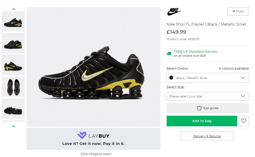 nike shox footasylum