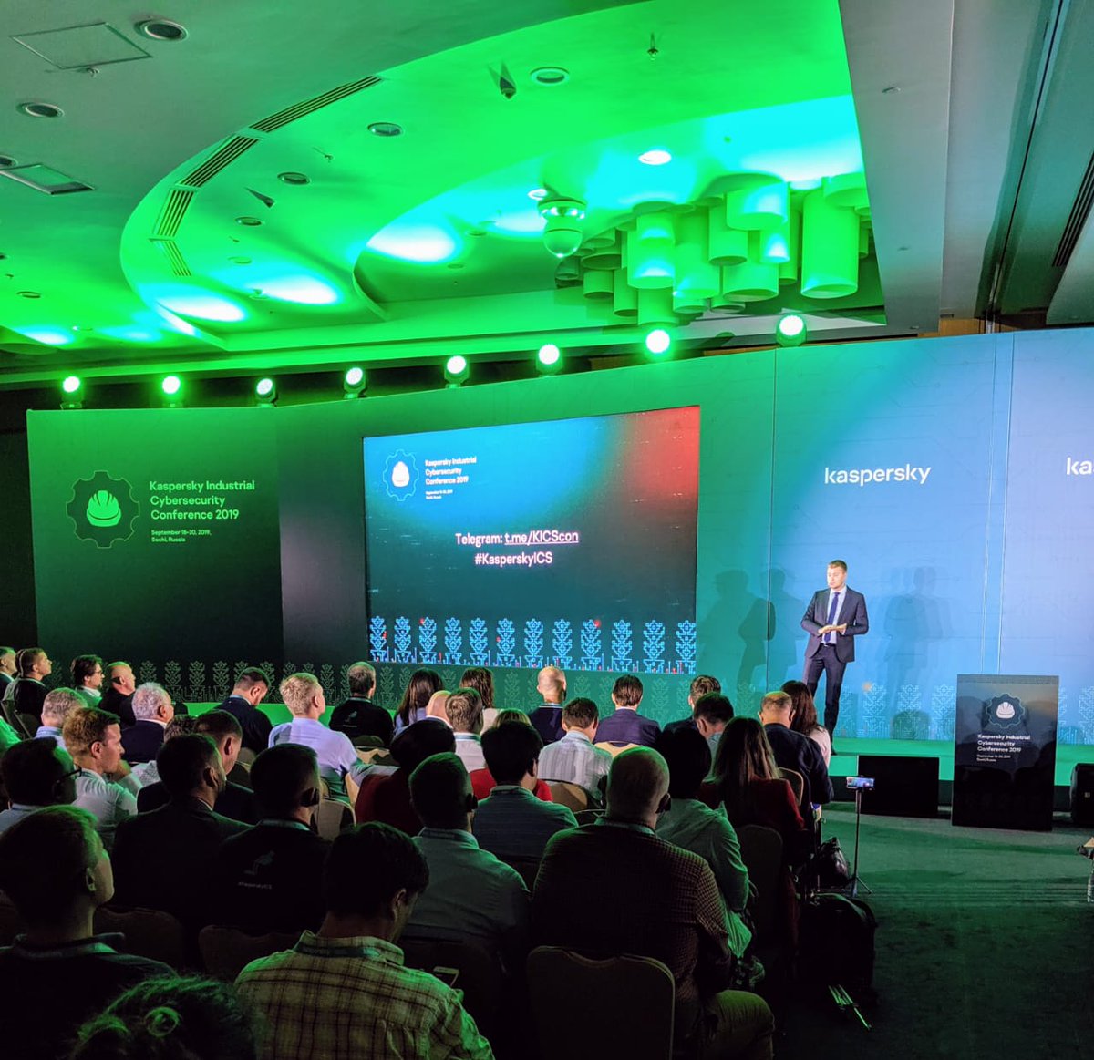 KasperskyICS's tweet photo. Georgy Shebuldaev, Head of KICS business opened #KasperskyICS conference at Sochi. It is our 7th conference and it is going to be intense and insightful days of learning and communicating! https://t.co/gvqc1kpQqH