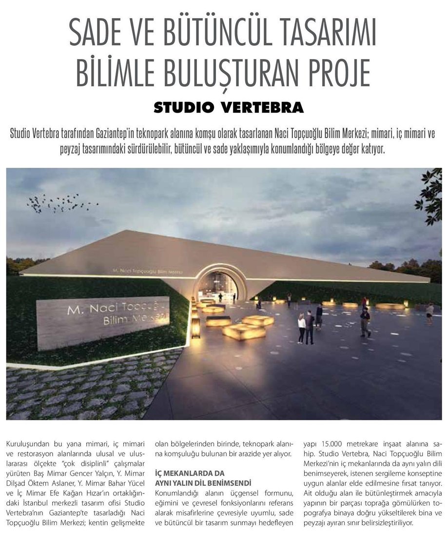 studiovertebra's tweet photo. Studio Vertebra tasarımı Gaziantep Naci Topçuoğlu Bilim Merkezi, İnşaat Dünyası dergisinde yayında...
#StudioVertebra #NaciTopcuoglu #BilimMerkezi #Gaziantep #science #sciencecenter #architecture #design #architecturaldesign #bilim #mimarlık #tasarım https://t.co/yxtnLVk7Ra