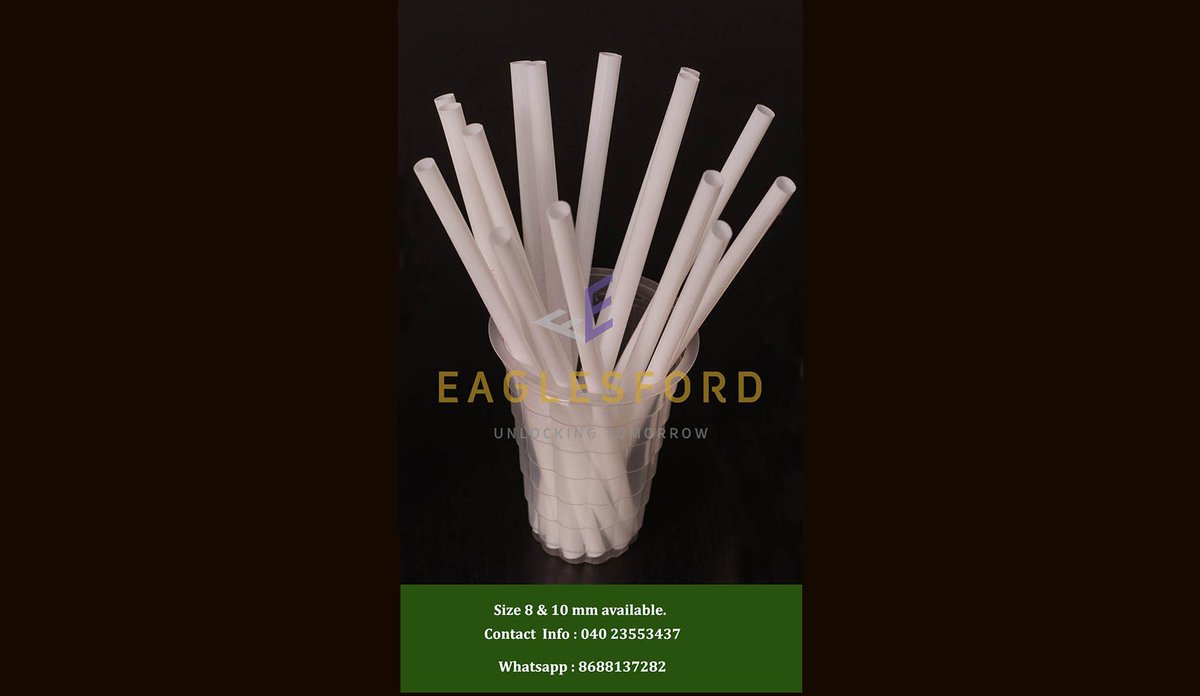 EaglesfordIndia's tweet photo. These products are non-toxic to the environment, animals and plants. Eaglesford contains no conventional plastics at all. Eaglesford is on a mission to make the world plastic free.
#compostablestraws https://t.co/vSGvKEzTrW