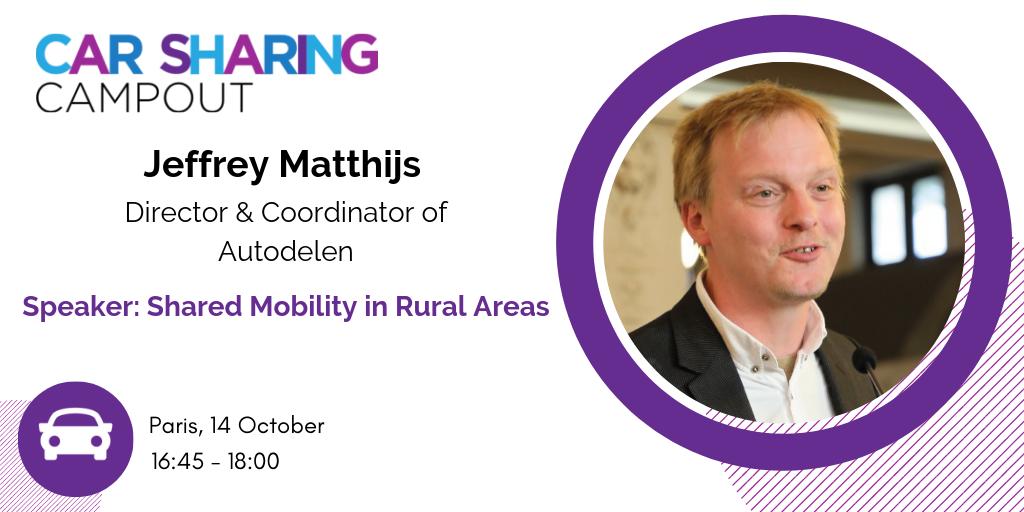<a href="/jeffreymatthijs/">jeffrey.matthijs</a> , Director of <a href="/Autodelen_net/">Autodelen_net</a> will speak at the #Carsharing Campout organised in #Paris on 14-15 October! Agenda &amp; registration 👉 ow.ly/rV8k30p5RPD
#STARSCamp #SharedMobility
