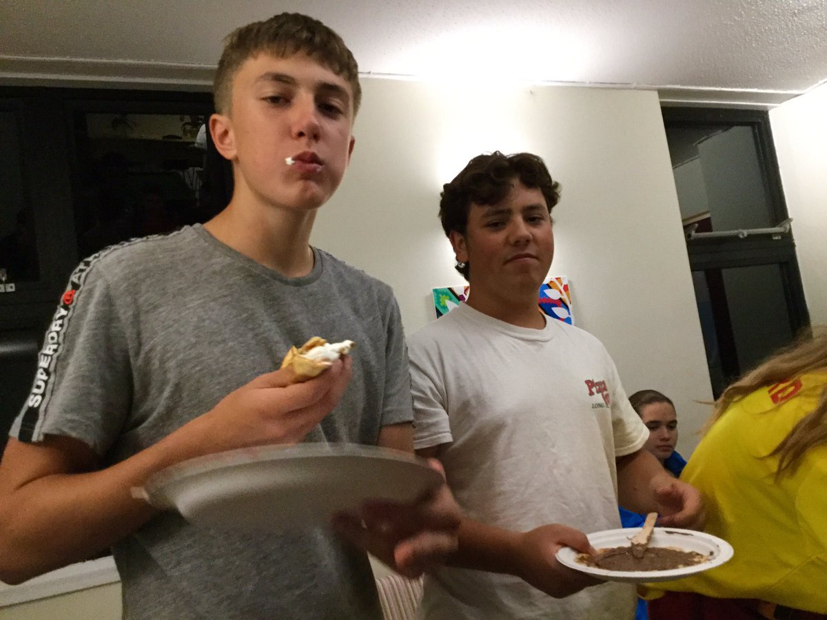 Arundale and Arunside enjoying waffles last night! #boardinglife #iloveboarding #mystchris @StChris_School