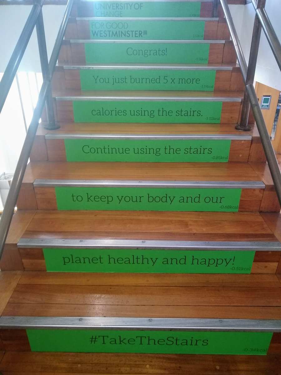 Brads_science's tweet photo. Loving the new stairs on campus, and just as we start filming a new show about small health hacks (spoiler, including take the stairs!).
#WeAreWestminster https://t.co/kh9XLiD2Hy