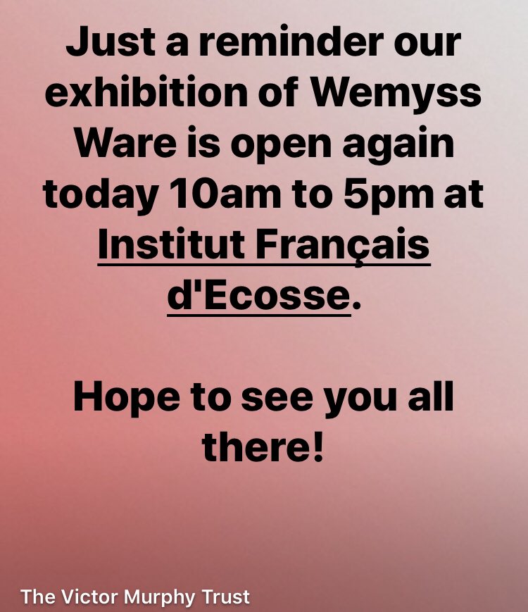 If you’re in #edinburgh today and looking for something to go and see...

#pottery #scottishpottery #wemyssware #wemysspottery #visitscotland #visitedinburgh #whatsonedinburgh