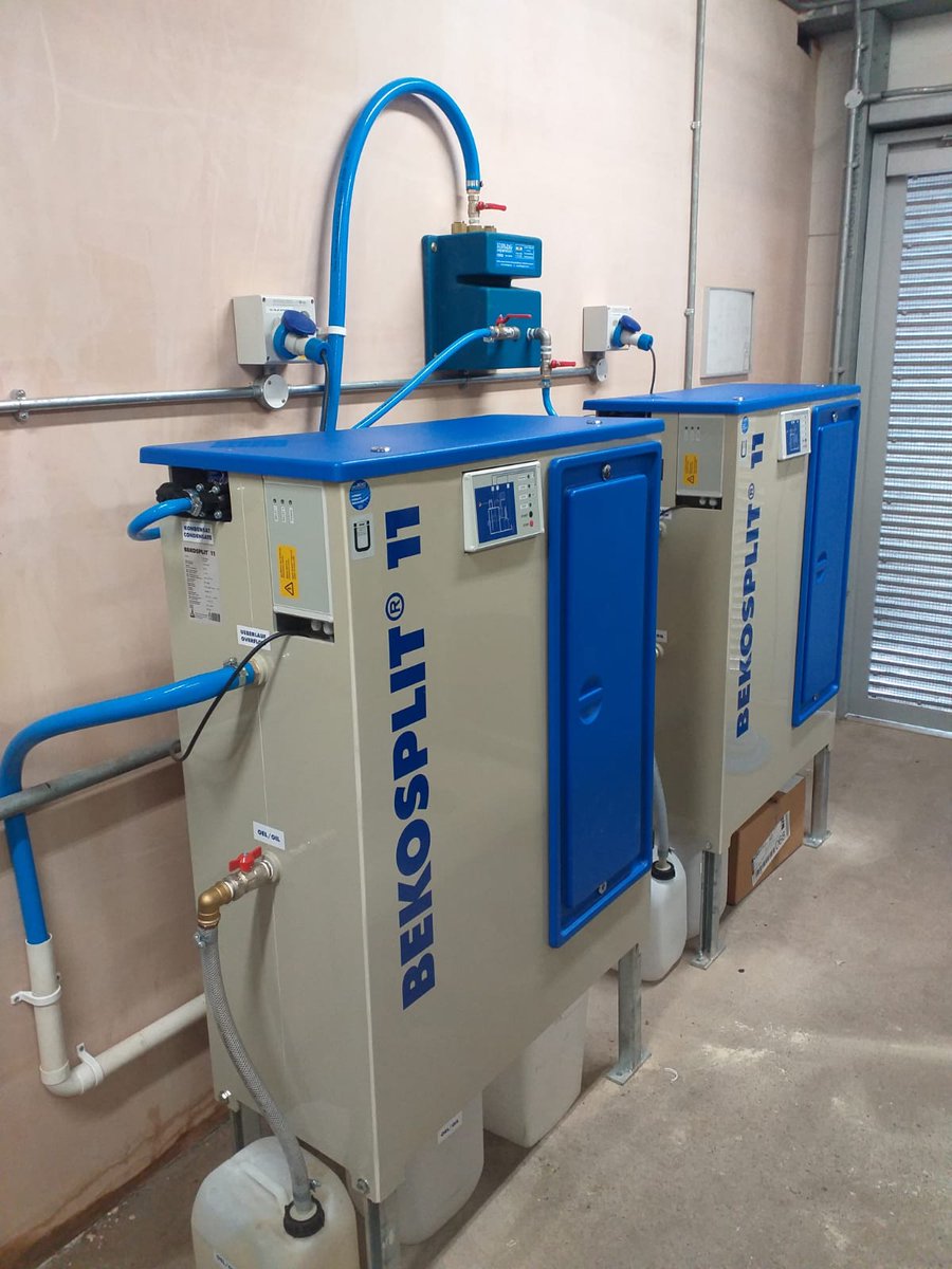 Installation of these 2 Beko Split 11 Oil Water Separators, an upgrade on the existing ageing and inefficient older condensate oil and water separator.
#oil
#water
#condensate
#upgrade
#beko
#clean
#compressedair