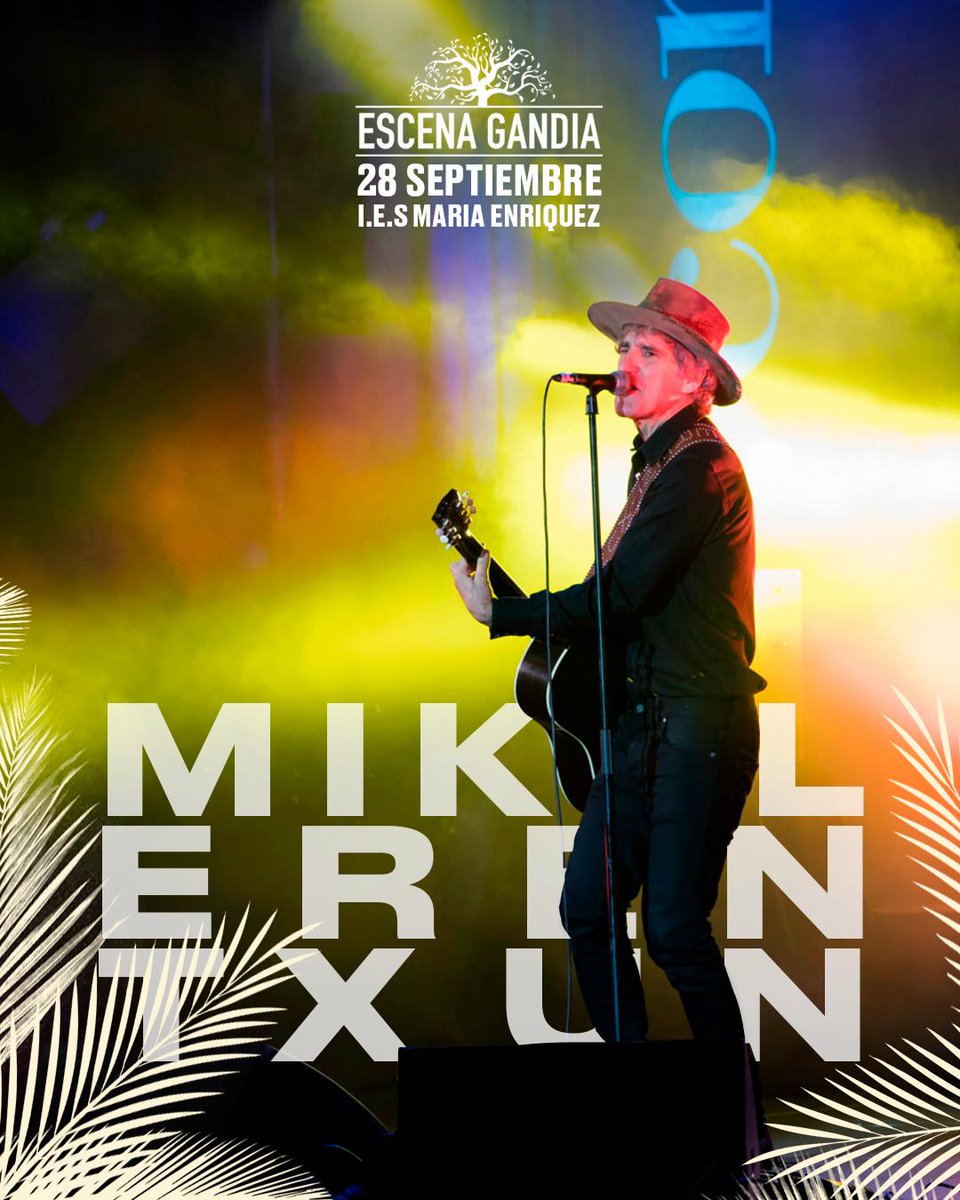 El próximo 28 de septiembre rozaremos la eternidad en vuelos a ras del mar con #MikelErentxun. Hazte ya con tu entrada en bit.ly/escenamikelere… y vive #EscenaGandía como nunca antes.