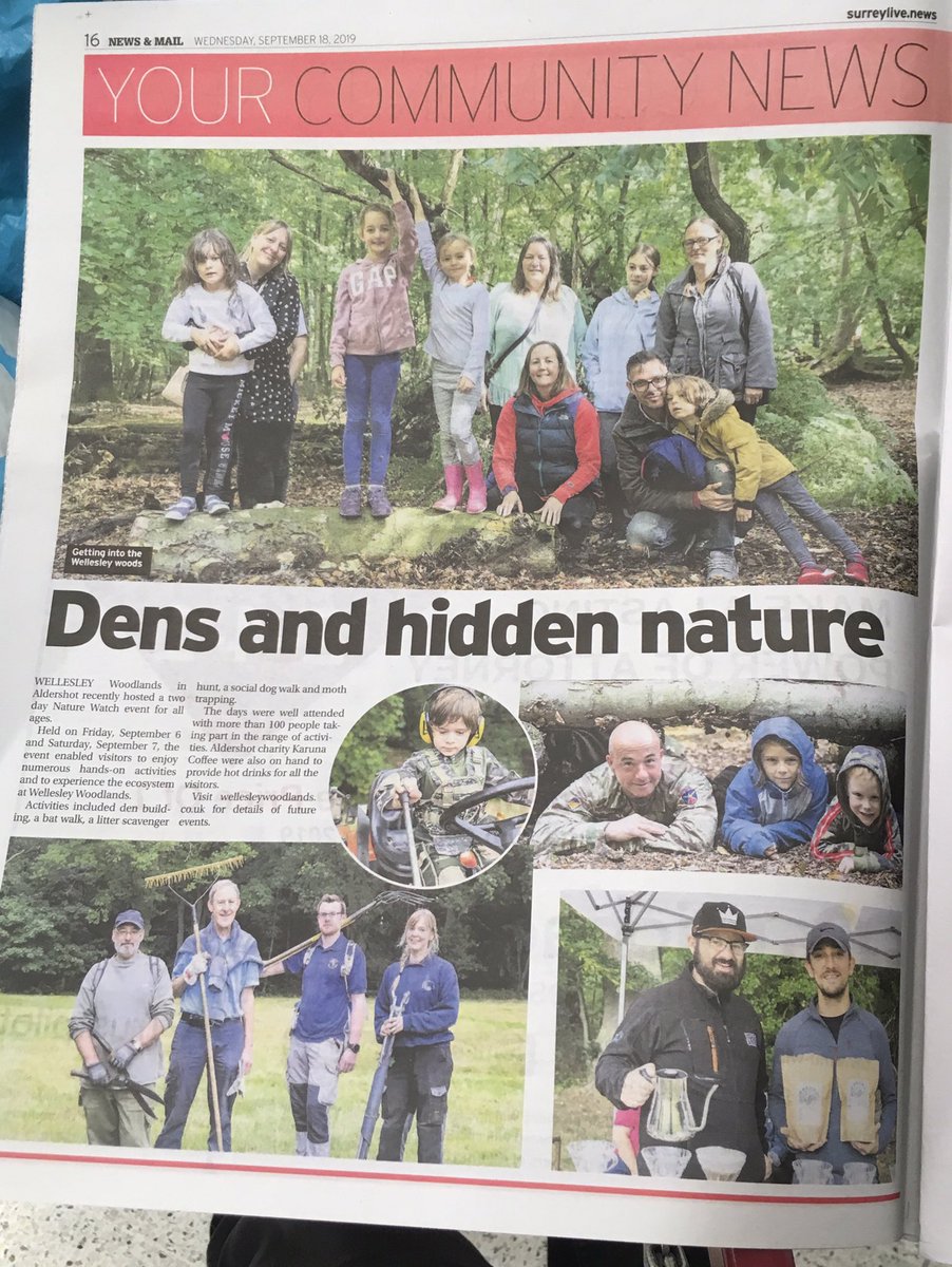Great to see my photographs in print in the Fanborough News from a great event in Wellesley Woodlands. #wellesley #denbuilding #woodland #nature #fun #event #photo #photography #photographer #grainger #thelandtrust #green #trees #army #news #localnews #aldershot #trinitymirror