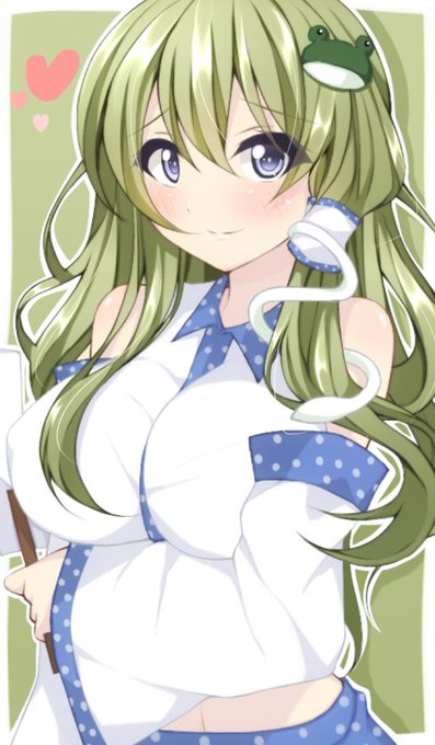 久早苗。ちょっとづつ感覚取り戻そうとリハビリ中。#東方 #東風谷早苗 