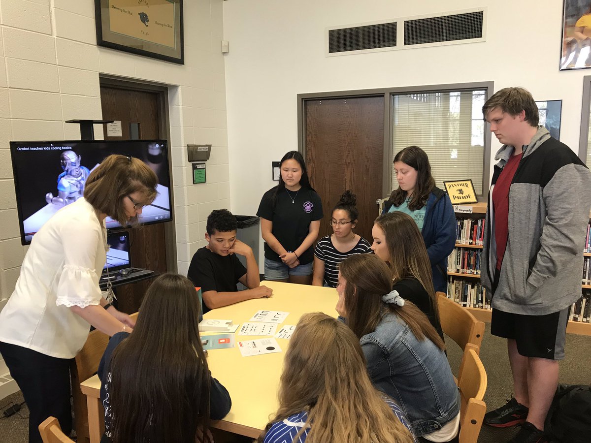 Math Club exploring “Tech-Toys” in the FZN Library