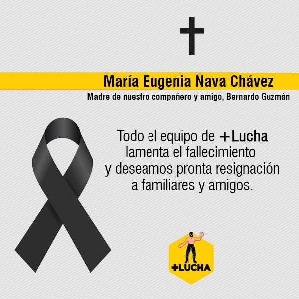 mas_lucha's tweet photo. Es muy triste dar una noticia así, hoy estamos con nuestro amigo y deseamos una pronta recuperación a todos los amigos y familiares.

Siempre estaremos muy agradecidos con alguien que nos alentó a nunca detenernos para conseguir nuestros sueños y metas.

Descanse en Paz. https://t.co/OXPUYq6eiZ