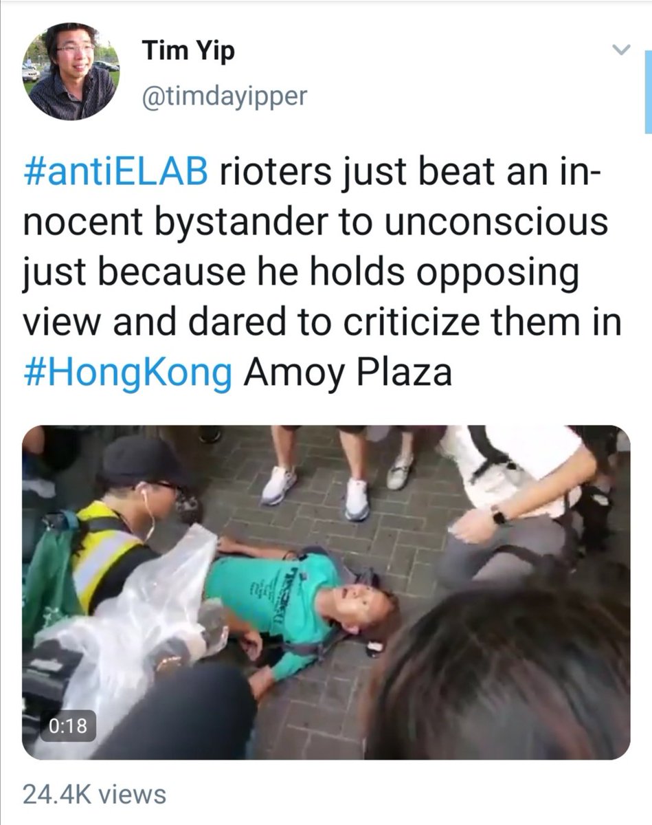 2/Lack of civility from anti-China protestors towards ordinary citizens who disagree w/ them, giving democratically inspired beatdowns to ordinary people, incl the elderly & women, shows that identity politics related violence, not uncommon in democracies, might be worse in HK