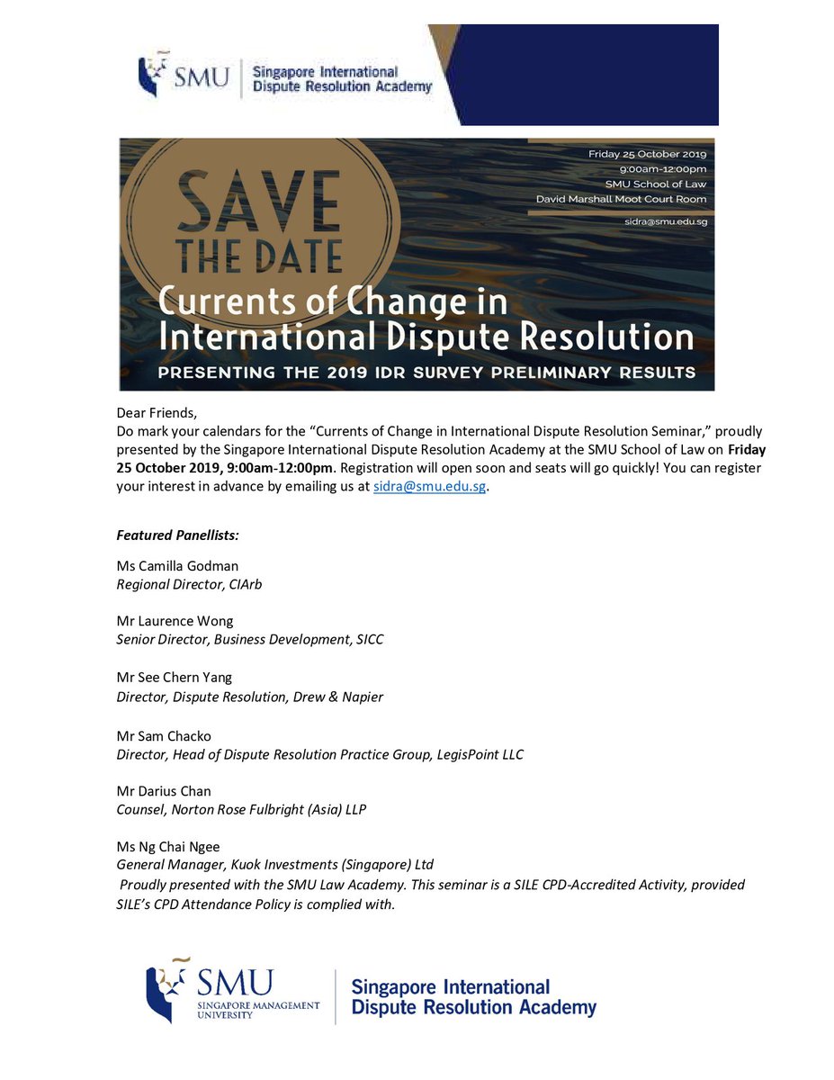 Save the Date! Presenting the 2019 International Dispute Resolution Survey Preliminary Results