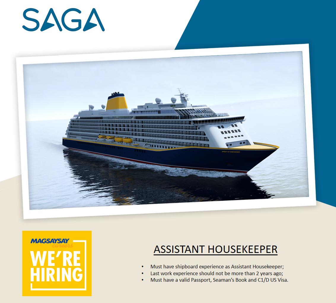 Magsaysay Careers On Twitter Explore The World While Working In The Finest Cruise Ship Afloat Saga Cruises We Are Hiring An Assistant Housekeeper For Immediate Deployment On One Of Their Luxury Cruise