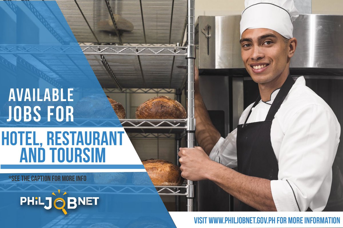 PhilJobNet's tweet image. 🌴 Hotel, Restaurant and Tourism Job Openings! 🌴Trabaho para sa Hotel, Restaurant and Tourism maraming Job Openings dito! Just search related keywords in our website| PhilJobNet.gov.ph/searchjobs/sea… to see the available Job Positions. #HotelRestaurantandTourism #JobVacancies #PhilJobNet