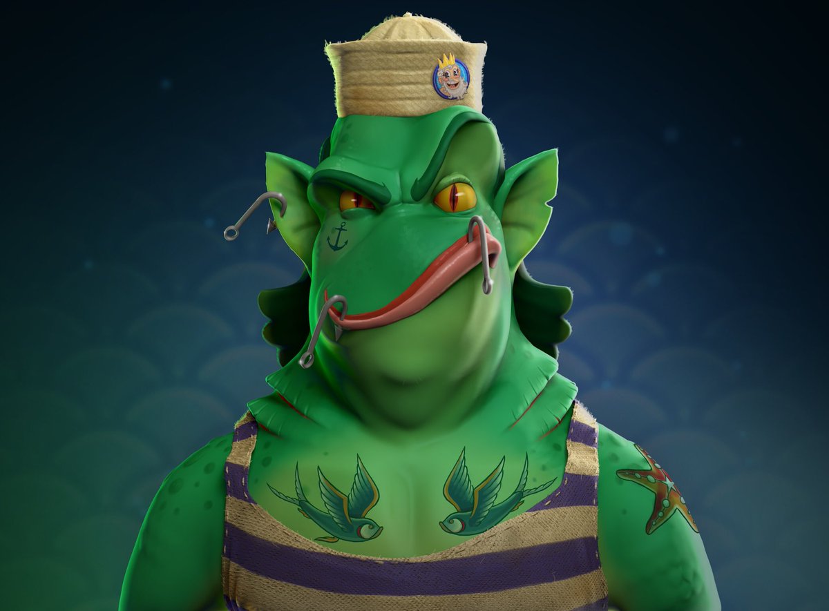 JamesDHaskins's tweet photo. Oh my cod! I’m actually tweeting! Made a #fishman #monster in #zbrush my first real #3d #characterdesignchallenge fun to try new #illustration styles! https://t.co/x2KBniSSoo