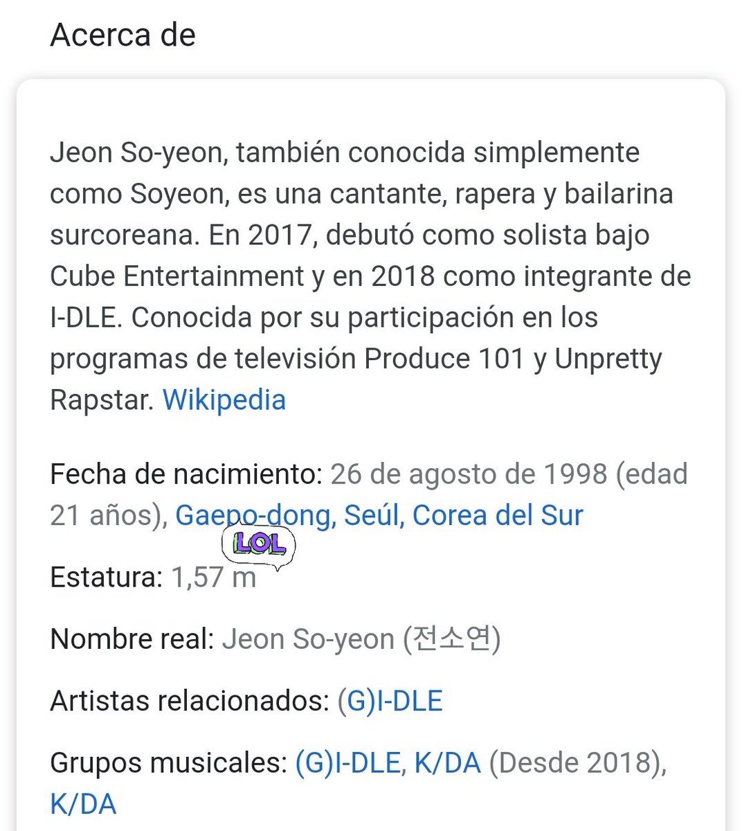 Laura A Page Ia Jeon Soyeon Is Shorter Than Dora The Explorer I M Laura A Page Ia Jeon Soyeon Is Shorter Than Dora The Explorer I M