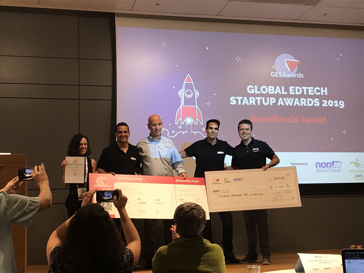 shareTED's tweet photo. Congratulations to Plethora for winning first place in the semi-finals of the Global EdTech Startup Awards in Israel! 
#computationalthinking @MindCET #stf19 https://t.co/YMmOPSmVG9