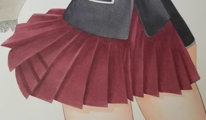 久しぶりにコピックでチェック柄塗り工程。 