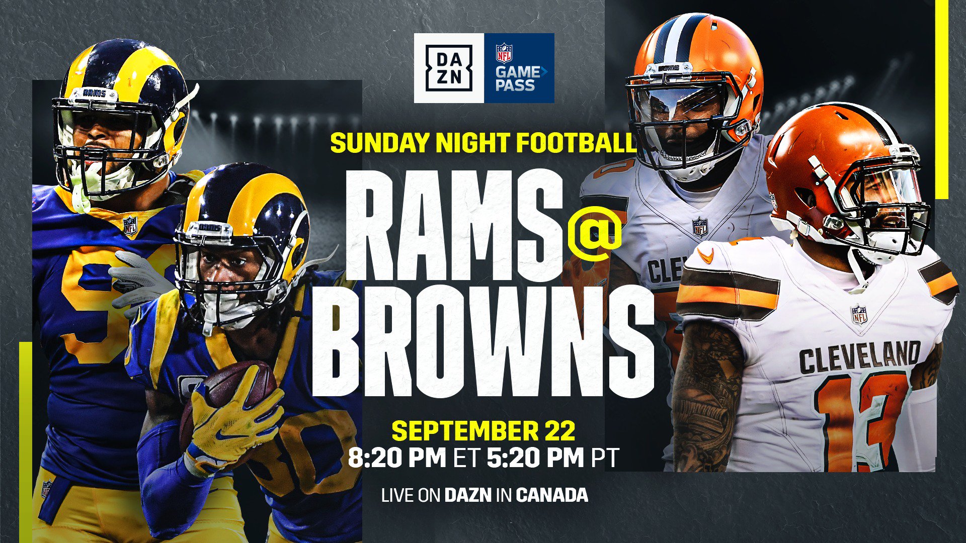 Dazn Canada Should Be A Good One Snf Rams Browns Starts Right Now On Dazn Watch Here T Co Zqvetkixzr