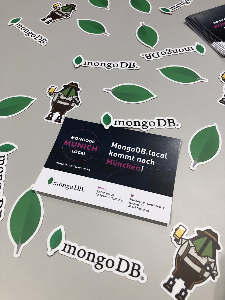 Good morning #GoogleSummit Munich! <a href="/MongoDB/">MongoDB</a> is here with swag, technical experts, and even limited edition stickers in honor of Oktoberfest! Stop by the booth for a demo of #MongoDBAtlas and grab some stickers for your team!