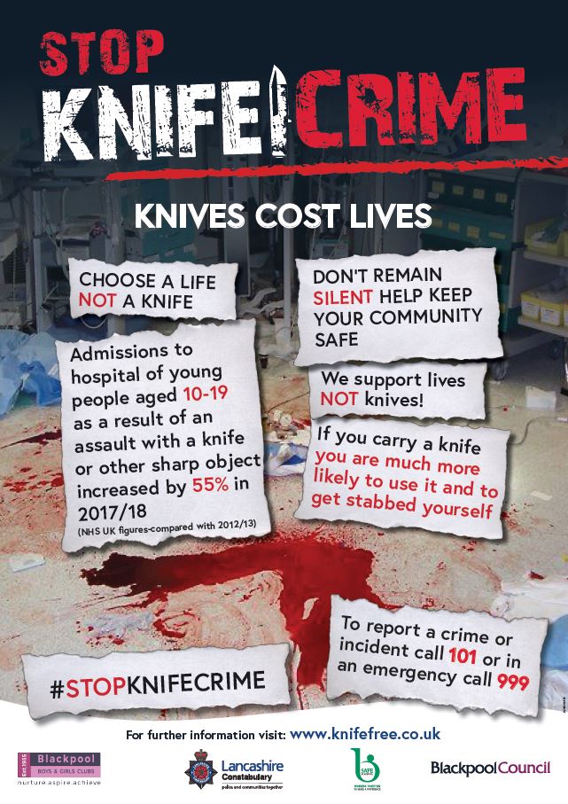 HitsLancsNewsX's tweet photo. Kids in #Blackpool are urging other youngsters across the country to 'choose a life not a knife' - as part of a powerful poster campaign. 

The youngsters at Blackpool Boys and Girls club have created the artwork and sent copies to the Home Secretary! https://t.co/GUvglbqBIb