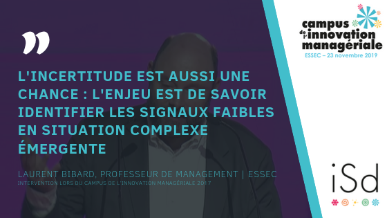 "L'incertitude est aussi une chance : l'enjeu est de savoir identifier les signaux faibles en situation complexe émergente" ⁦

<a href="/LaurentBibard/">Laurent Bibard</a>, professeur de #management à <a href="/essec/">ESSEC Business School</a> lors de la 1ère édition du CAMPUS DE L'INNOVATION MANAGERIALE. ⁩

🗓yurplan.com/event/Campus-d…