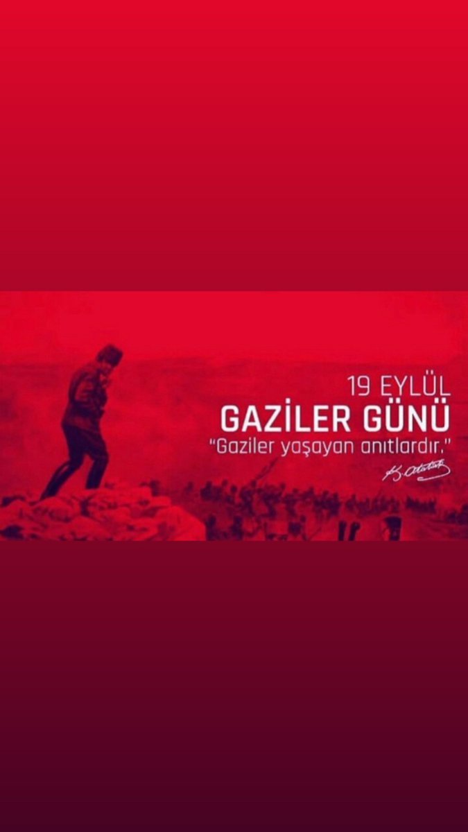 Başta MAREŞAL GAZİ MUSTAFA KEMAL ATATÜRK olmak üzere bu vatan için gazi olan tüm gazilerimizin #19EylülGazilerGünü kutlu olsun...Şehitlerimizinde ruhları şad olsun...Saygı,sevgi ve minnetle anıyoruz... 🙏🙏🙏🙏 🇹🇷🇹🇷🇹🇷🇹🇷🇹🇷🇹🇷