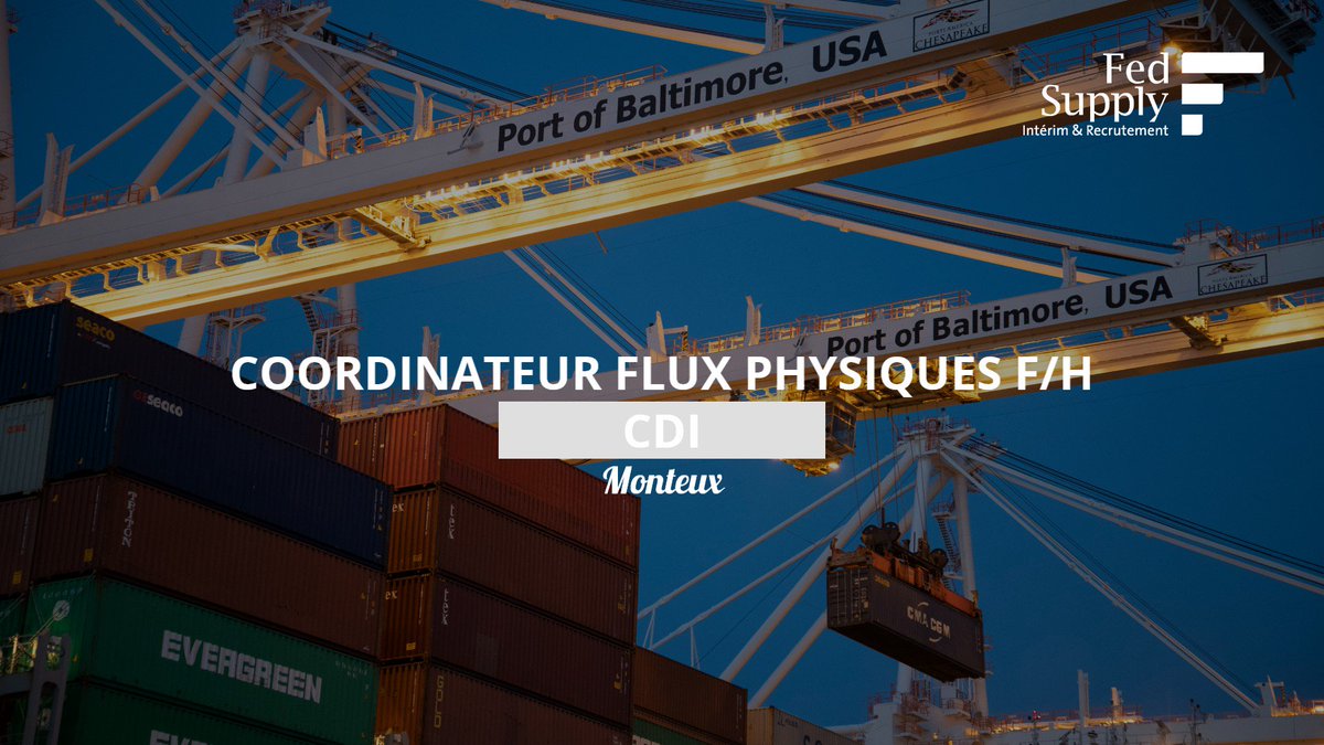 Fed Supply recherche pour l'un de ses clients un Coordinateur Flux Physiques F/H

De formation BEP, ou Bac Pro en transport/logistique, vous disposez de Caces 1,3 et 5 en cours de validité.

Découvrez l'offre et postulez ici : ow.ly/YXbL50w5ei5