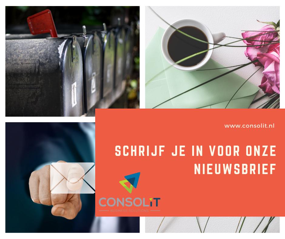 Op de hoogte blijven van onze ontwikkelingen? Schrijf je dan in voor onze nieuwsbrief. Dat kan via: consolit.nl op de homepage vindt je onderaan een inschrijfbutton. #consolit #nieuwsbrief #bedrijfautomatisering