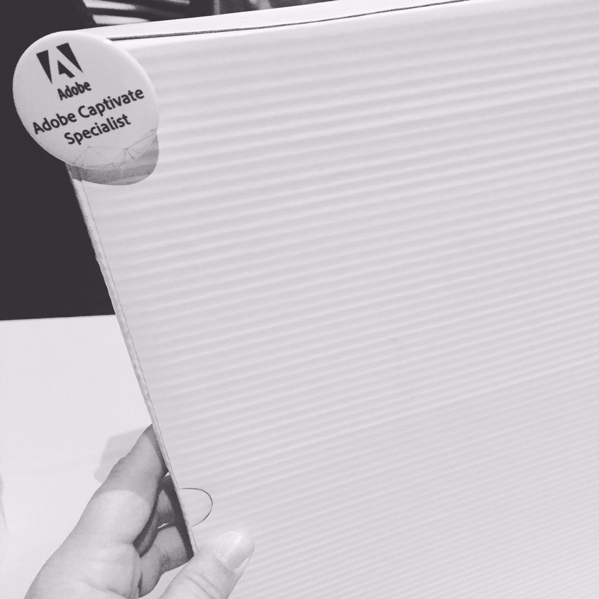 AudreyBenet's tweet photo. I believe this box is intentionally plain  white- a canvas for the creativity and possibility it holds. Also- it contains my @adobecaptivate Specialist Certificate. It’s official folks- I can do a whole lot more now!  Thank you @damienbkx #BestTeacher #AdobeLS2019 #createinspire https://t.co/EBEDjibSwV