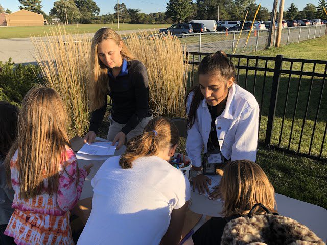 MidlandHighCSOs's tweet photo. Had a great time supporting Dow High School CSO Ava at her “Flight Night” at Barstow Airport! In this picture, Taryn is teaching third graders the Phonetic Alphabet!✈️ https://t.co/e445pbdjao