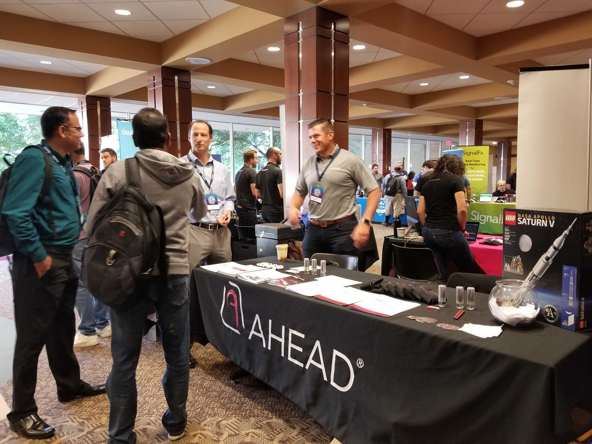 Ahead's tweet image. Our team had a great couple of days talking #ScaledDevOps at @DevOpsDaysRDU and Managing Director @tonyblood had his claim to fame on stage! 

Who wants to win the @NASA Apollo Saturn V Lego set?