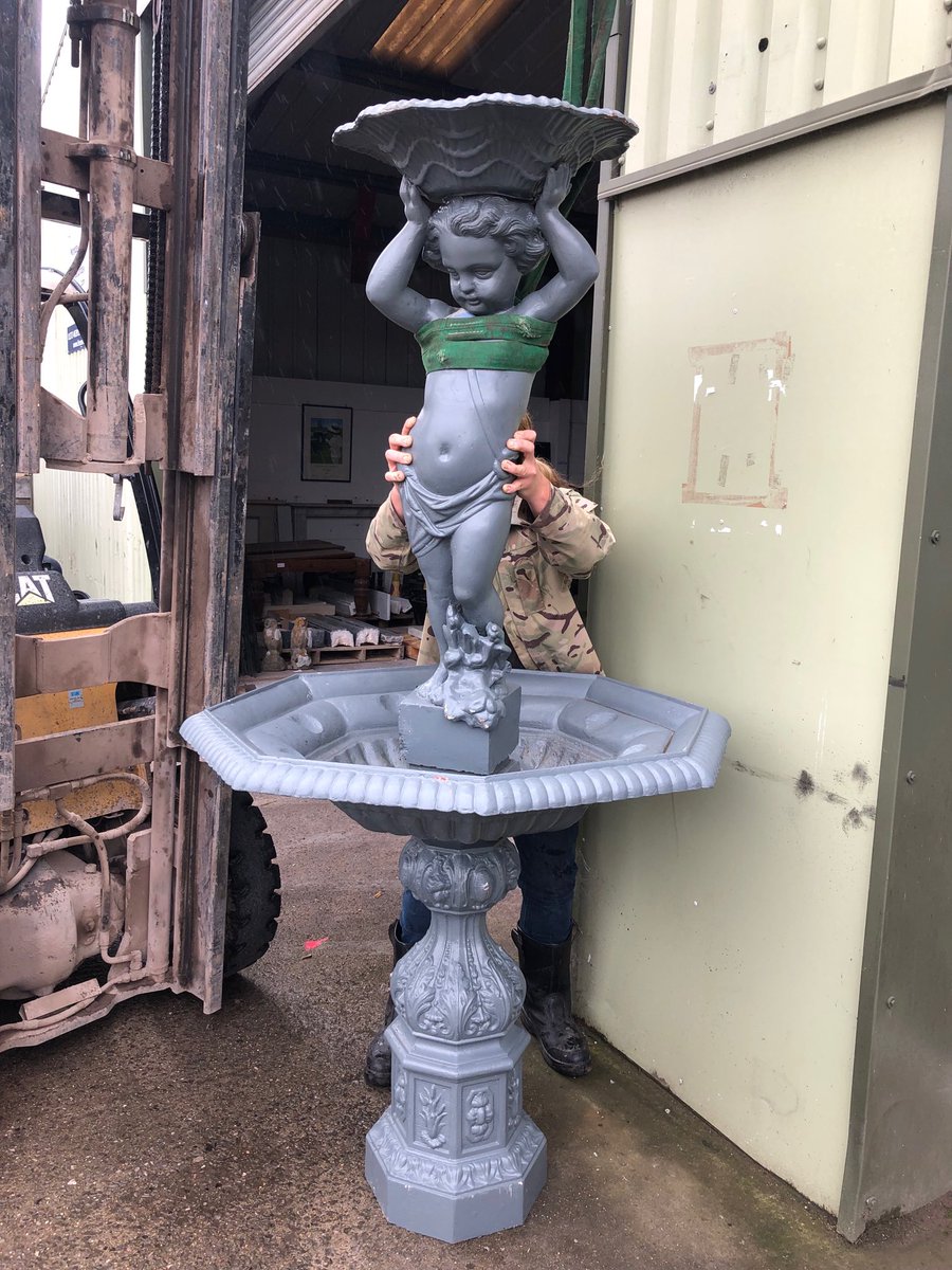 fromerec's tweet image. The perfect centre piece for the pond surround on the last tweet #Castiron #Fountain #Cherub #Fromerec