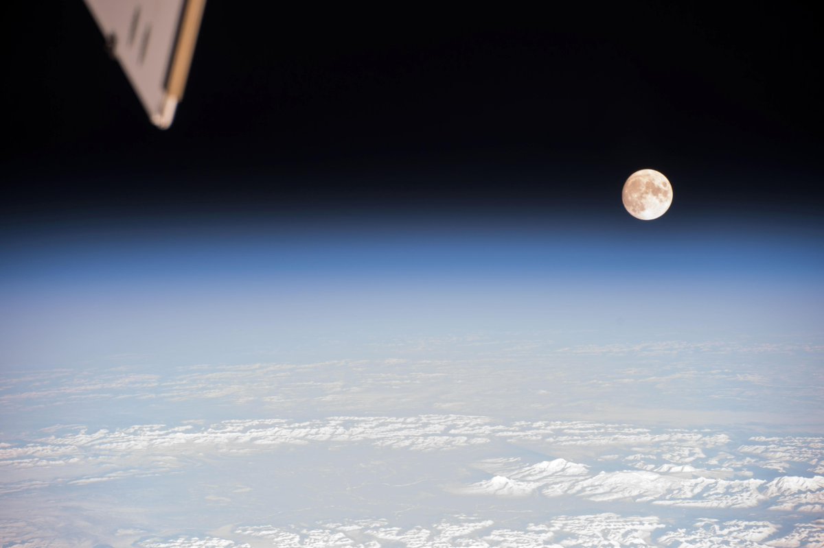 Full moon as viewed from the International Space Station on 3 January 2015.