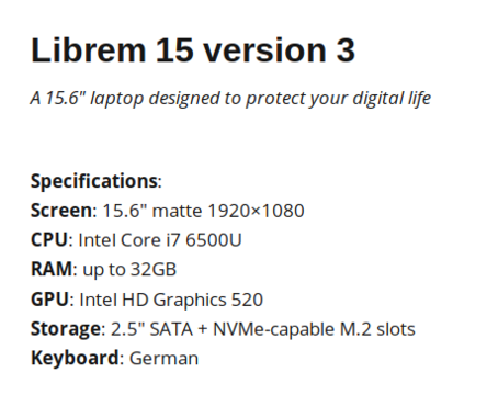 Puri_sm's tweet photo. #German keyboard (DE) Librem Laptops are on sale:
#Librem15 v3 https://t.co/j7joNZCefd
#Librem13 v4 https://t.co/DOTbqSaKbO
Both starting at $999 with free international shipping, savings of more than $600! (TPM models)
#Purism #Librem #PureOS #Linux #privacy #sale https://t.co/2oDCsvX0v0