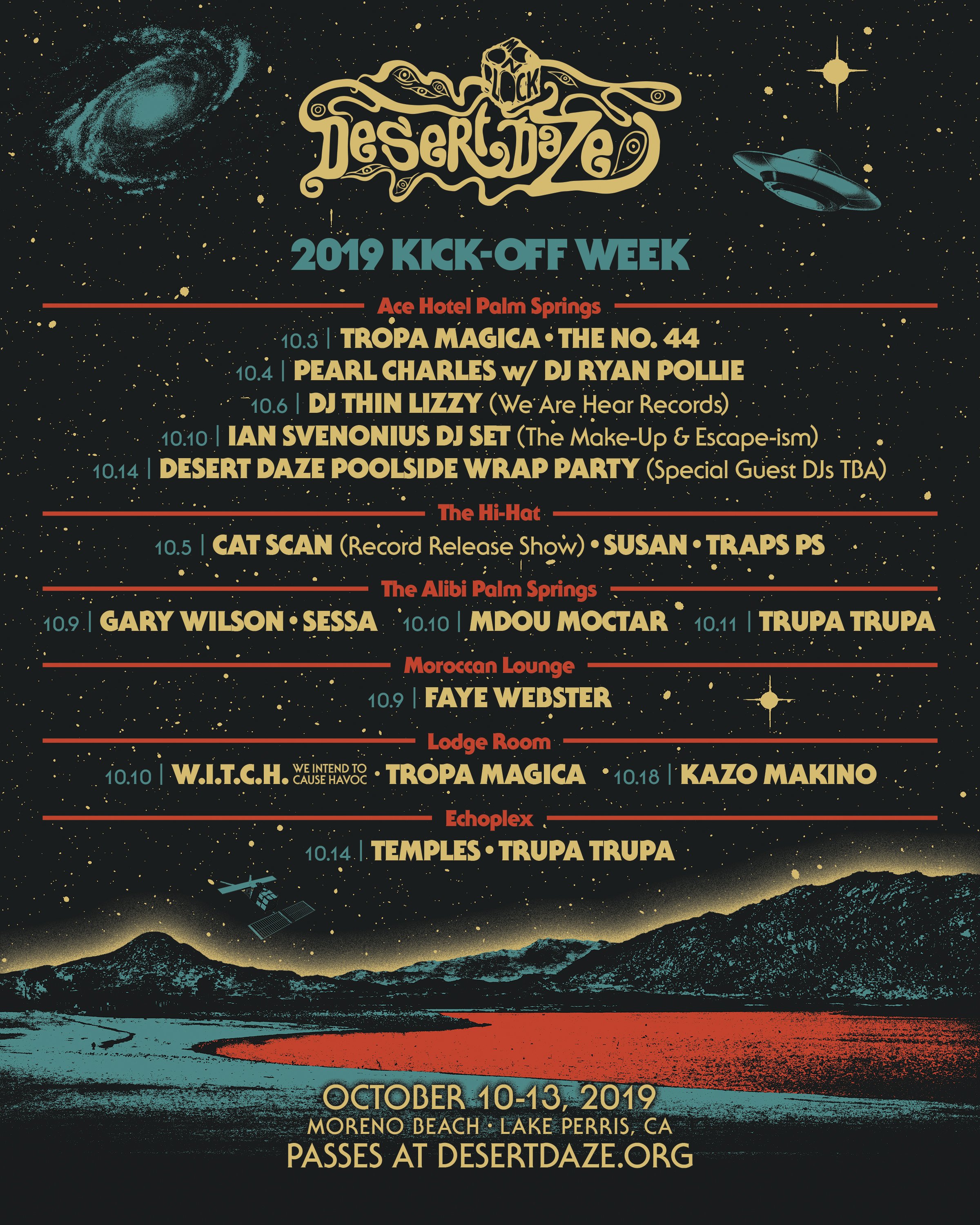 Desert Daze Schedule 2019