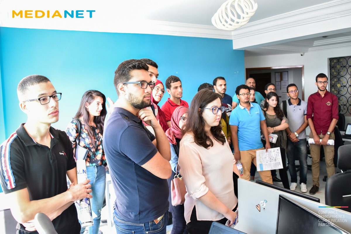 MedianetGroup's tweet photo. Dans le cadre de MEDIANET Academy, nous recevons les d'étudiants de l'Ecole supérieure des communications de Tunis SUPCOM dans nos locaux, pour partager avec eux notre savoir-faire sur le web et le digital ! #MEDIANETACADEMY #MEDIANET https://t.co/CTk7IKREpq