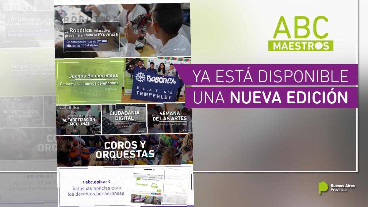 BAeducacion's tweet photo. ¿Chequeaste tu mail? 📲 El nuevo número de #abcMaestros Noticias ya está en tu bandeja de entrada. Encontrá todas las novedades de la Educación de la #ProvinciaBA 👉 https://t.co/DsmQqdmBfF https://t.co/TCa3sLnP5W