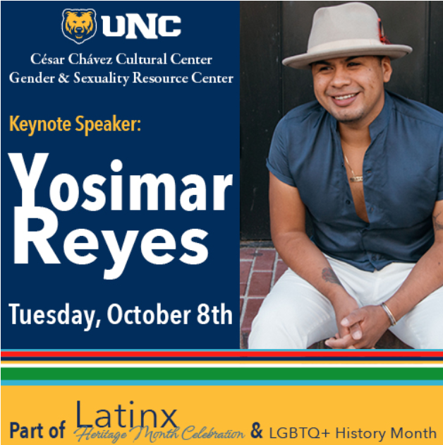 cesarchavezunco's tweet photo. We're excited to be collaborating with the Gender and Sexuality Resource Center for the end of Latinx Heritage Month and for the start of LGBTQ+ History Month. You can RSVP using our linktree that is located on our bio. Si Se puede 🐻 https://t.co/2XnWOtaQVR