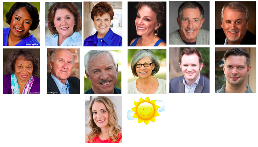 CoastalTalent's tweet photo. Congratulations to TERESA SMITH, SHERYLL JOHNSON,
RUTHANN OLIVER, ROSS MAGOULAS, MICKEY DODGE,
LINDA ESPOSITO, DARRELL JOHNSON, CYNTHIA LEE BERGSTROM, COLE WHITMAN, JAY HARPER, STEPHANIE WALDEN, JEREMY FRUTKIN, &amp; BRIAN ARNOLD for booking a Video Shoot for a Retirement Community. https://t.co/e0AZls4iVU