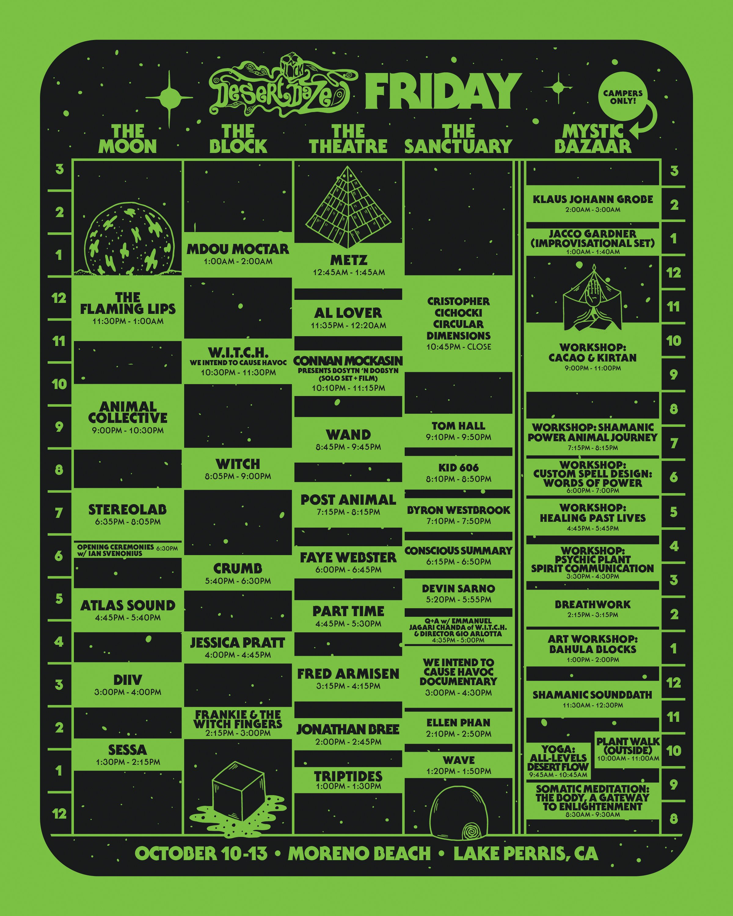 Desert Daze Schedule 2019