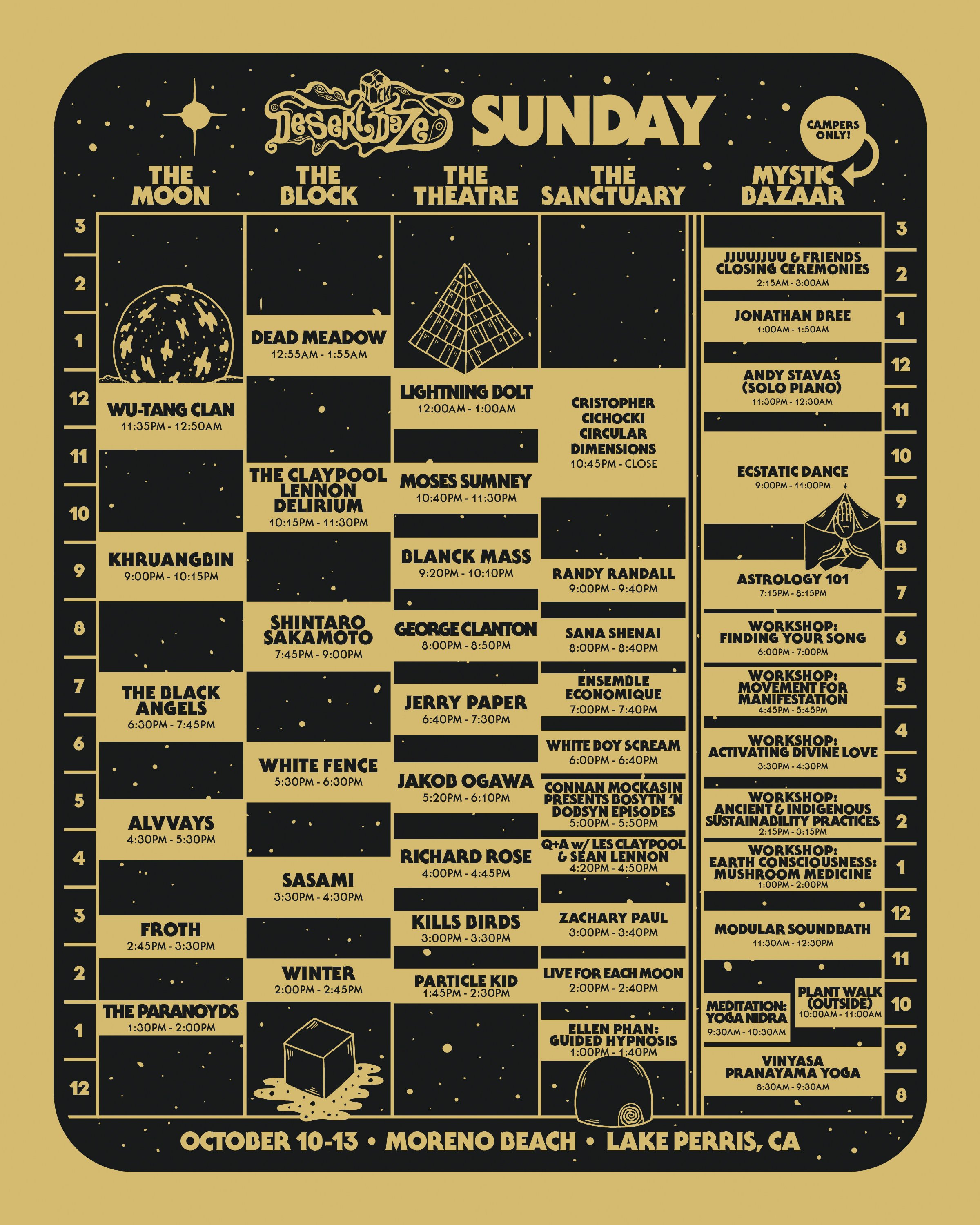 Desert Daze Schedule 2019