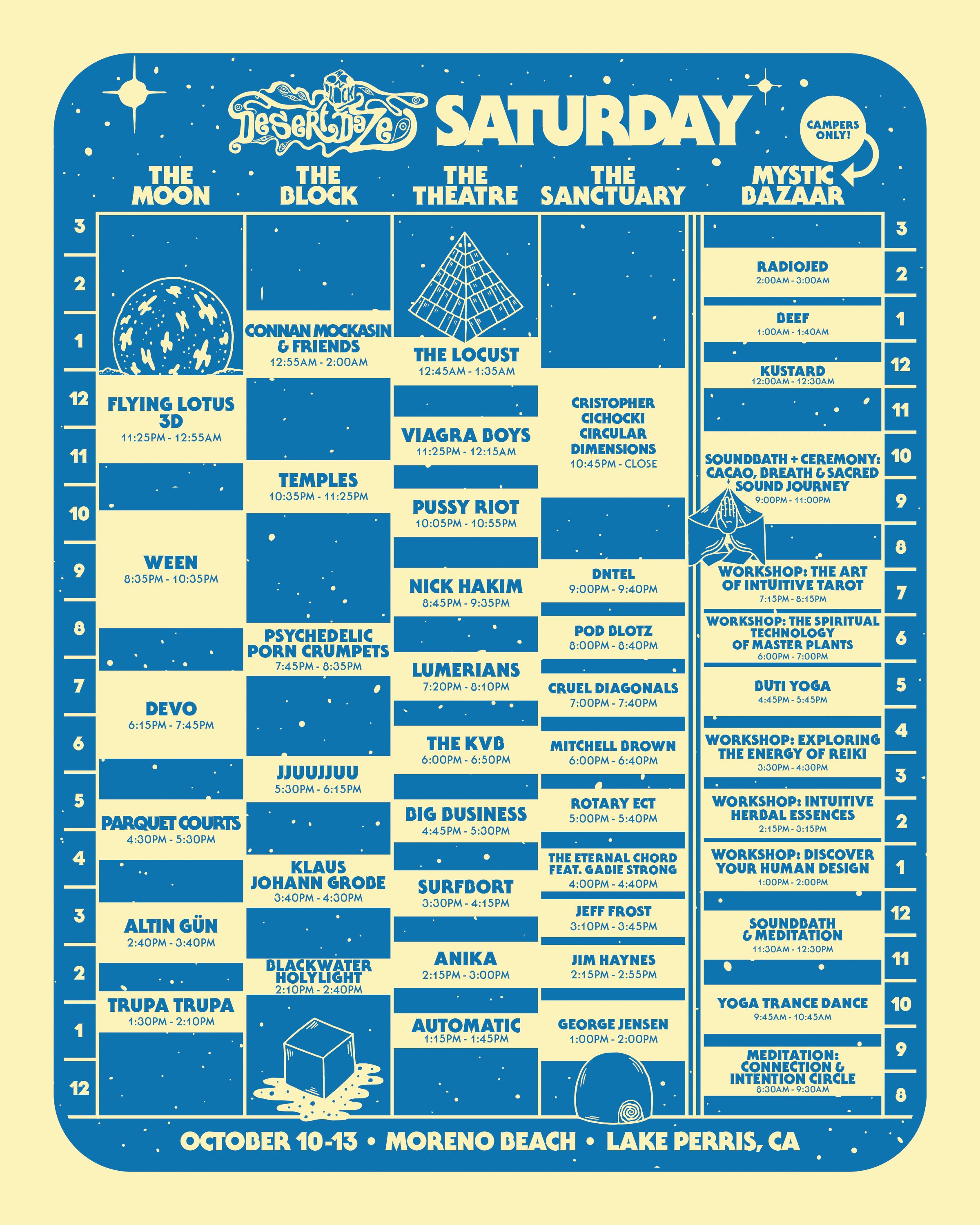 Desert Daze Schedule 2019