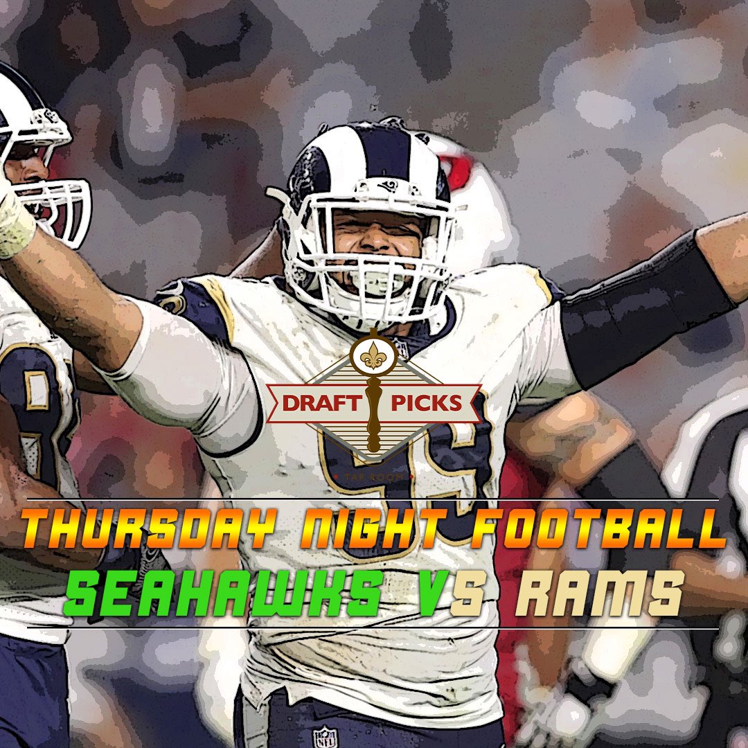 Set your fantasy football lineups &amp; join us TONIGHT for Seahawks &amp; Rams! #TNF #rams #seahawks