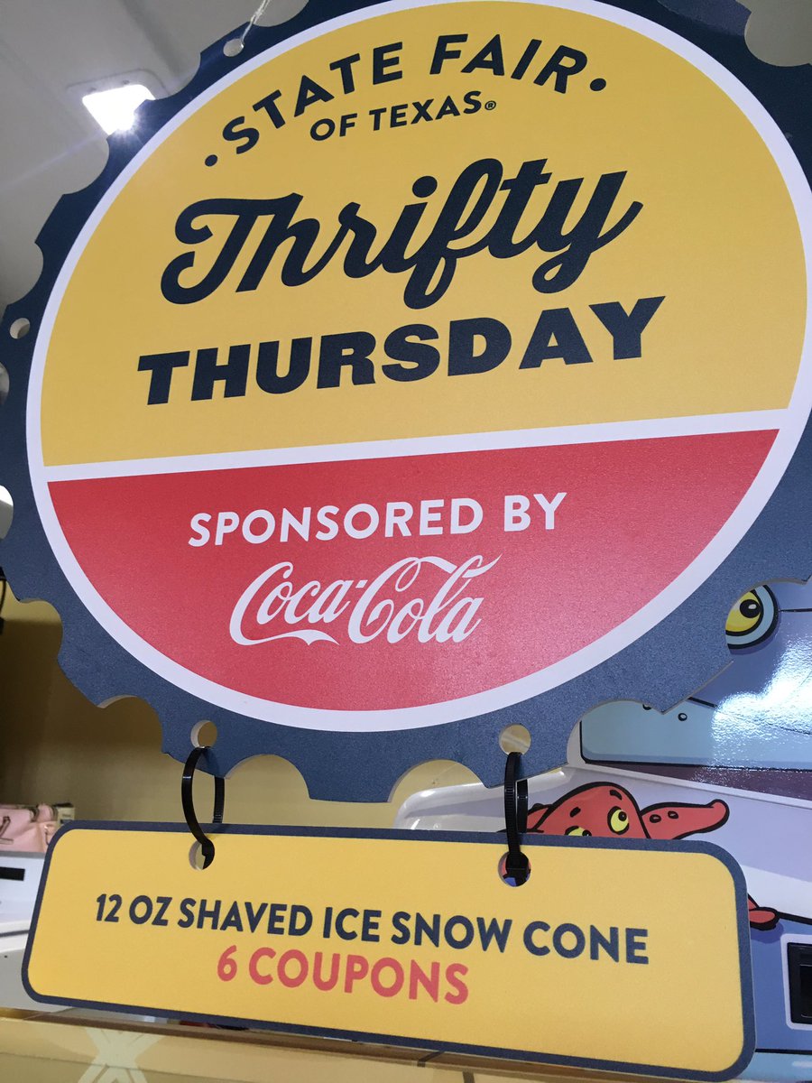 bigdkonaice's tweet photo. 😊☀️It’s #ThriftyThursday at the State Fair!
Cool off with a delicious Kona Ice for just 6 coupons today👍
We’re located inside the #GoTexan pavilion #bigtex https://t.co/ssWmlyy5km