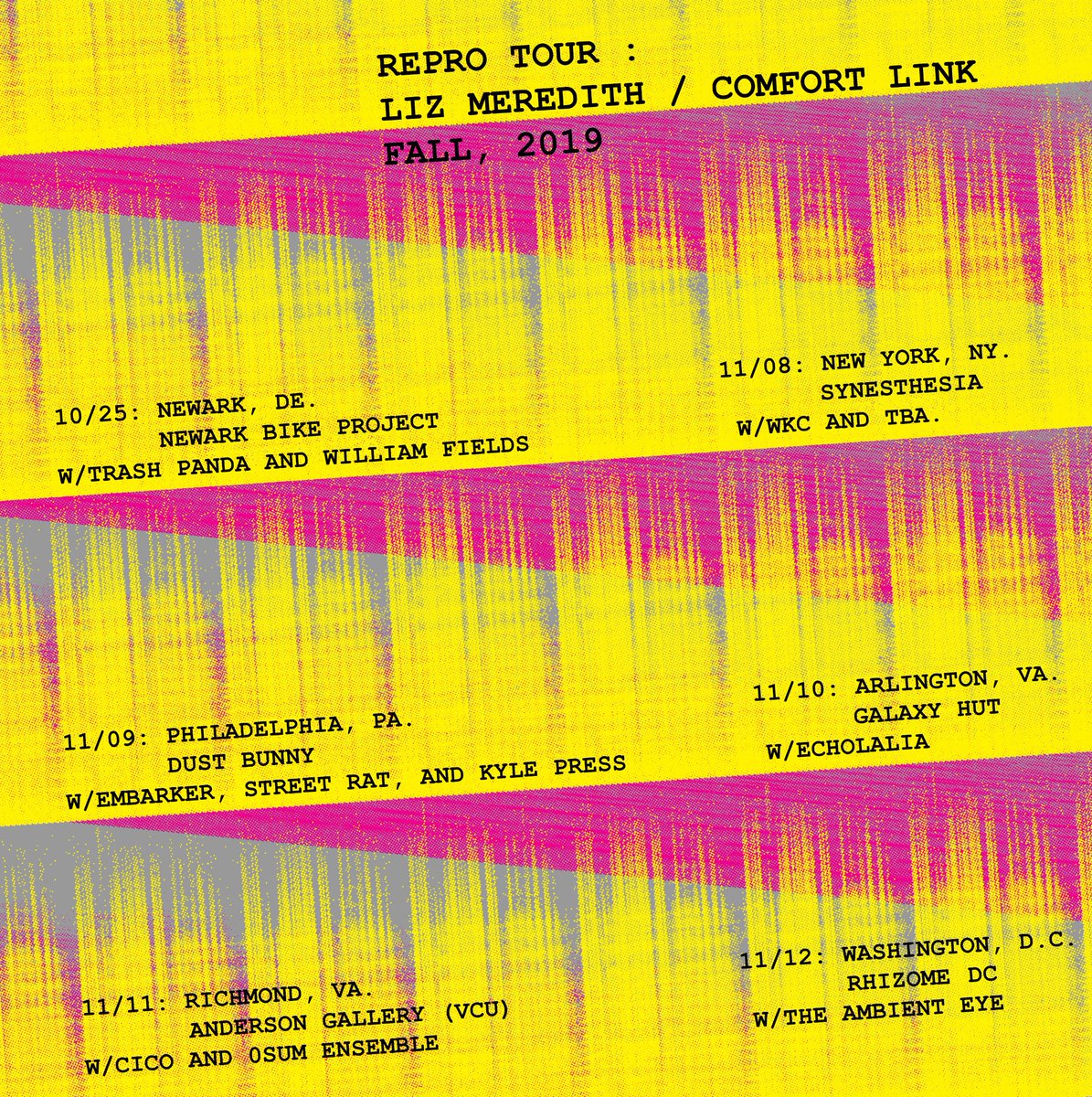 lizmeredith's tweet photo. Repro Tour: Liz Meredith/Comfort Link. Fall, 2019: https://t.co/3XK2WkZkhR