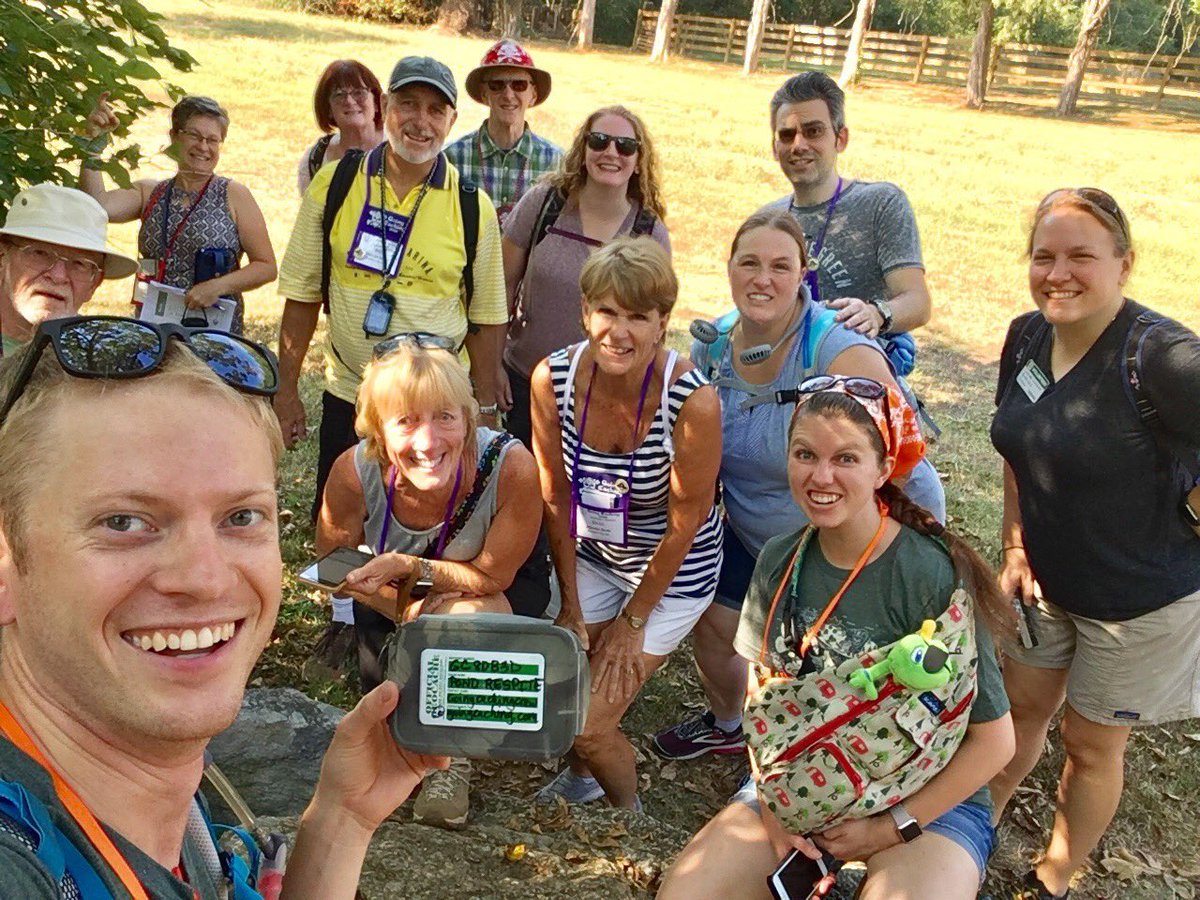 SuperNateTN's tweet image. Hundreds of geocachers spending the day at Barnsley Resort. Here’s a few of them. #Geocaching #GoingCaching