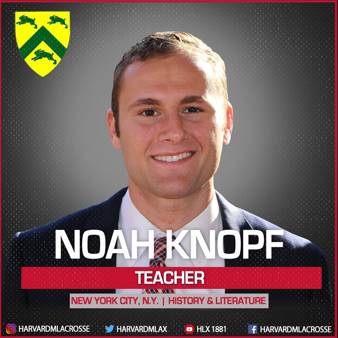 Harvard Lacrosse on Twitter: "Senior defensemen and Cabot House resident Noah  Knopf spent his #HLXSummer19 as a Faculty Intern at The Loomis Chaffee  School, teaching writing classes, and leading various student activities.